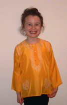 Children's kurtas 100% silk Yellow